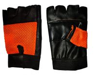 SPANCO Orange Color Leather Gym Gloves for Weight Lifting Gloves, Exercise Gloves for Powerlifting, Cross Training, Workout, Best- Amazon