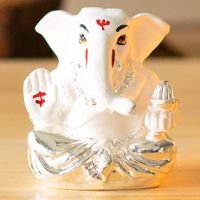 ARCHIES Diwali Ganesh Ji Murti | Ganesha Idol 999Gold Plated | Mandir Showpiece |Collectible Statue | Gifts Figurine | Diwali Festive Decor 3.6 inches Porcelin Cream-340- Amazon