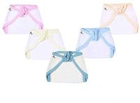Sunbaby Premium Cotton Softcare Hosiery Cloth Reusable Wide Padded Baby Nappy/Langot Colored Strings Age -0 to 3 Months(Pack of 5)- Amazon