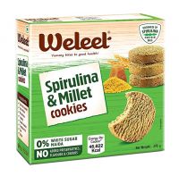 Weleet® Spirulina & Millet Digestive Healthy Cookies |Home/Office Snack |Free of White Sugar & No Maida Used, No Added Preservatives, Enriched with Natural Ingredients -Pack of 1- (270 gm)- Amazon