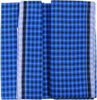 Akhil Checkered Blue Lungi- Flipkart