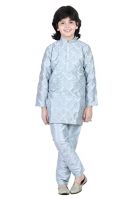 AJ DEZINES Embroidered Ethnic Wear Raw Silk Kurta Pajama Set For Boys- Amazon