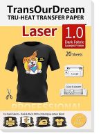 TransOurDream Laser 1.0 - Iron on Heat Transfer Paper for Dark T Shirts (20 Sheets, A4) Printable HTV Heat Transfer Vinyl for Laserjet Printers Iron On transfers- Amazon
