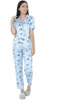 Smarty Pants Women Shirt & Pyjama set Light Blue Printed- Flipkart