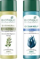 BIOTIQUE Anti Hair Fall Hair Care Combo Bhringraj Therapeutic Hair Oil & Ocean Kelp Shampoo  (2 Items in the set)- Flipkart