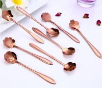 Litvibes Stainless Steel Creative Tableware Flower Dessert Spoon Set of 6 (Random)- Amazon