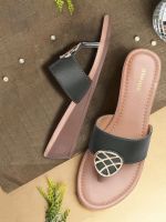 Anouk Women Olive Green Embellished Handcrafted Open Toe Wedges- Myntra