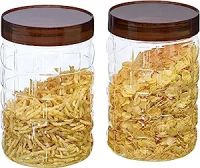 Steelo Solitaire Plastic Kitchen Storage Container Set Kitchen Organiser Air Tight Container Set Fridge safe US FDA Approved PET Food Grade Heavy Duty Material, BPA Free (Brown, 2L, Pack of 2)- Amazon