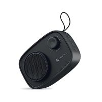 Portronics Pixel 2 Wireless Bluetooth Portable Speaker with Micro SD, 3.5mm Aux, 3W Sound Output, Retro Volume Knob(Black)- Amazon