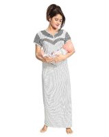 Fabme Women's Polka Dots Printed Maternity/Feeding/Nursing Nighty - (Bust Size 38" / Large Size)- Amazon