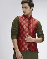 Shatranj Nehru Jacket with Welt Pockets- Ajio