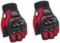 Yeahmom Motorcycle Half Finger Hard Knuckle Racing Breathable & Protective Hand Gloves Riding Gloves  (Red)- Flipkart