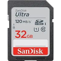 SanDisk Ultra SDHC UHS-I Card 32GB 120MB/s R for DSLR Cameras,- Amazon