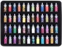 Sona Collection 48 Bottles/Box DIY Nail Resin Glitter Sequins Crystal UV Epoxy Jewelry Making Mold Filler 3D Nail Art Tips Decoration(Multicolors)- Amazon