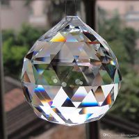 Discount4product Crystal Chandelier Parts Prisms Pendants Balls Suncatchers Garland Glass Beads Split Rings (30 Mm, Clear) -1 Pcs- Amazon