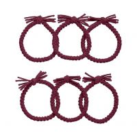 Amazon Brand - Solimo Women's Rubber Bands with Bow, Maroon, Pack of 6- Amazon