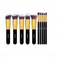Zureni Makeup Brushes with Stylish Look, Ergonomic Handle & Soft Synthetic Hair Bristles Portable Pack Ideal For Professional or Daily Use - (Set of 10 Pcs, Black/Golden)- Amazon