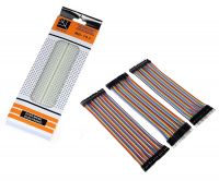Techleads 840 Points Bread or Solderless Circuit Test Board with Jumper Wires - 120 Pieces | Breadboard Kit For arduino Project- Amazon