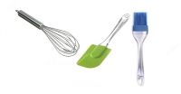 Dynore Silicone Bakeware Set | 2-Pack Combo | 1 Set Silicone Spatula Brush Set, 1 Pcs. Steel Whisker (Best Kitchen Combo, Random Colors)- Amazon