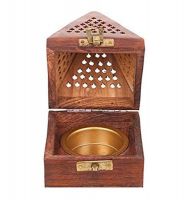 CRAFTSLY SHOPPEE Handmade Rosewood Wooden Incense Sticks Pyramid Box Fragrance Stand Holder Agarbatti Dhoop (3 Inch;Brown)- Amazon