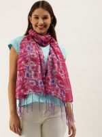 Dressberry Women Pink & Purple Printed Scarf- Myntra