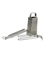 Stainless Steel Chapati Roti Chimta with Pakkad Utensil Holder and 4 Way Grater and Slicer.- Amazon