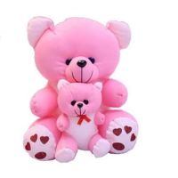 TEDSTREE Soft Toys Skin Friendly Super Soft 40 cm Pink Mother with Child Teddy Bears for Kids - Lovable/Huggable Teddy Bear- Amazon
