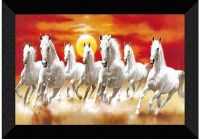 SAF 7 Running Horses with Sunrise UV Teatured Digital Reprint Framed Painting (11 inch X 14 inch) SANFK53- Amazon