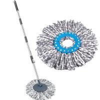Primeway Polyester Mop Handle Set with Disc and 2 Executive Mops Head Refill, 126 cm, Grey- Amazon