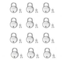 Harrison J-6/BCP-0261_PK 12 Steel 4 Levers Padlock with 2 Keys (Pack of 12), Silver- Amazon
