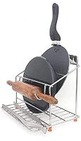 AB99 COLLECTION Stainless Steel Chakla Belan and Tawa Stand for kitchen, Tawa Chimta Stand 4 in 1 Chakla Belan Stand- Amazon