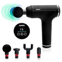 AGARO Galaxy Gun Massager, 4 Heads, 6 Speed, Rechargeable, Handheld, Percussion Muscle Massager for Full Body Pain Relief, Muscle Relaxation of Neck, Shoulder, Back, Foot- Amazon