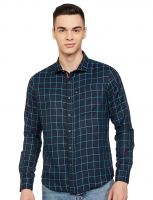 HammerSmith Men's Regular Fit Shirt (HSCSM073_Whale Blue L)- Amazon