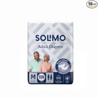 Amazon Brand - Solimo Adult Diapers Tape Style- Medium, Pack of 10- Amazon
