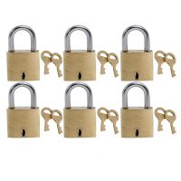 Harrison A-1-0001_PK 6 Brass 3 Levers Padlock with 2 Keys Each (Pack of 6)| Square- Amazon