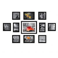 Amazon Brand - Solimo Collage Set of 11 Black Photo Frames ( 4 x 6 Inch - 2 & 5 X 5 Inch - 6, 5 X 7 inch - 2 & 8 X 10 inch - 1 ), Rectangular, Synthetic, Tabletop- Amazon
