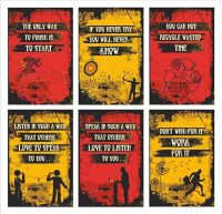VantageKart Start, Know, Time, Listen, Speak, Work Inspirational Motivational Self Adhesive Wall Posters For Home & Office Decor (Paper, 18x12-inch, Red) - Set of 6- Amazon