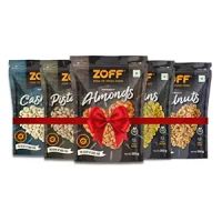 Zoff Premium Daily Needs Mixed Dry Fruits Combo - Almonds, Cashews, Raisins, Roasted Pistachios, and Walnut Halves 250g Each | Perfect Diwali and Festival Gifts & Hampers | Premium Zip Lock Pouch | Net weight - 1.25Kg- Amazon