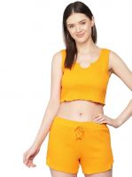 GUTI Women Cotton Skiny fit Crop Camisole & Tanks Set(Pack of Cami 1Pc & Shorts 1Pc)- Amazon