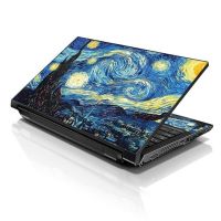 Elton Van Gogh Starry Night Theme Laptop Skin Sticker Decal,13.3" 14" 15" 15.4" 15.6 inch Laptop Universal Vinyl Skin Sticker Cover Dustproof Waterproof Art Decal Protector with Free 2 Wrist Pad Skins- Amazon