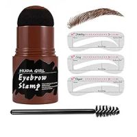HUDACRUSH GIRL BEAUTY Eyebrow Stamp Stencil Kit, One Step Brow Stamp Makeup Powder, Reusable Eyebrow Stencils Shape Thicker and Fuller Brows, Waterproof Long Lasting (Light Brown)- Amazon