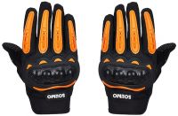 Amazon Brand - Solimo Polyester Bike Riding Gloves with TPR Finger Armour, Black & Orange, XL, Cycling- Amazon