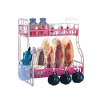 Aristo Small Kitchen Racks Plastic, Vegetable Basket Stand, Plastic Rack Office, Fruits Onion Stand- Amazon