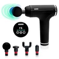 AGARO Galaxy Gun Massager, 4 Heads, 6 Speed, Rechargeable, Handheld, Percussion Muscle Massager for Full Body Pain Relief, Muscle Relaxation of Neck, Shoulder, Back, Foot- Amazon