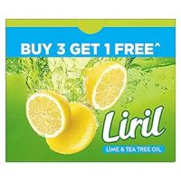 Liril Lime and Tea Tree Oil Bath Soaps: Refreshing Bathing Soaps with Freshness of Lemon - Paraben and Sulphate Free Soap Bar, 125 g (Buy 3 Get 1)- Amazon