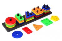 STOFFIER GARTEN Angle Geometric Plastic Blocks, Sorting & Stacking Toys for Toddlers and Kids, Color Stacker Shape Sorter Educational Learning Toy- Amazon