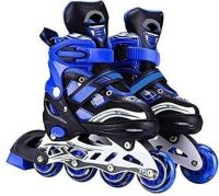 [Size 6-9] Cinzia Skates with PU Flashing Wheel Aluminum Body Skates In-line Skates - Size 6-9 UK  (Blue)- Flipkart
