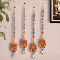 TIED RIBBONS Pack of 4 Wall Hangings for Home Decoration Toran Ganesh Latkans with Bells Wedding Stage Backdrop Festive Decoration Items (Length 45 cm Each) - Decoration Item- Amazon