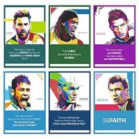 VantageKart Football Players Inspirational Motivational Self Adhesive Wall Posters For Home & Office Decor (Paper, 18x12-inch, Multi) - Set of 6- Amazon