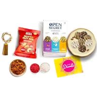 Open Secret Christmas & New Year Gift Hamper | 4 Item Gift Combo - Healthy Snacks, Dry Fruit and Nuts Gift Pack | Assorted Chocolate Cookies | Card & Decoration Lights | New Year Gifts- Amazon